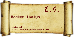 Becker Ibolya névjegykártya