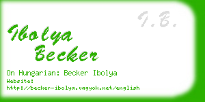 ibolya becker business card